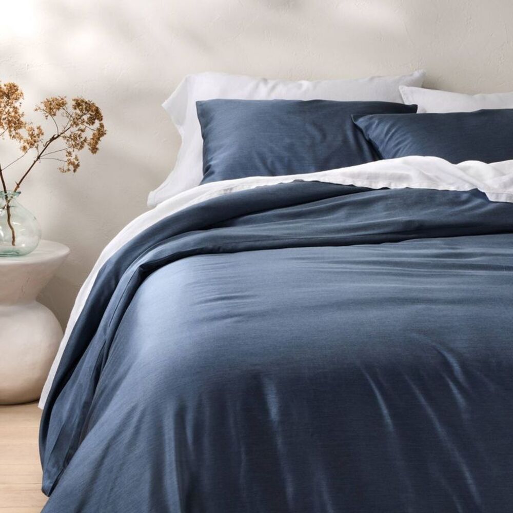 King Rayon from Bamboo Duvet Set Dark Mineral Blue - Casaluna